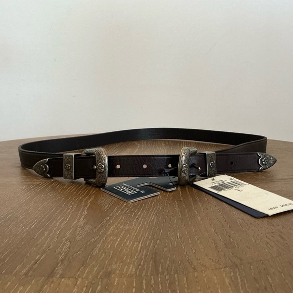 Polo Ralph Lauren Western Leather Double-Cachetta Buckle Belt - Picture 2 of 8